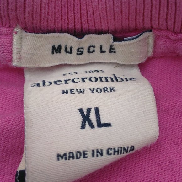 Abercrombie New York Pink Logo "Muscle" T-Shirt - Picture 4 of 5